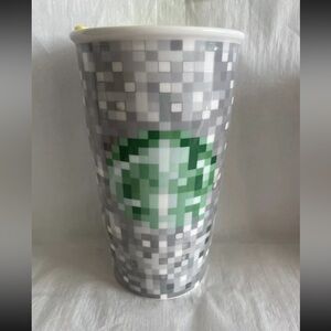 Starbucks Rodarte Travel Mug Cup With Lid Ceramic Pixel Tumbler 12 oz 2012
